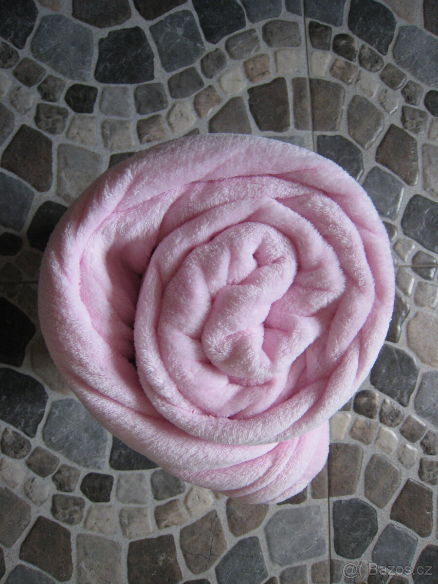 Deka, fleece, 150x200cm, sladce růžová
