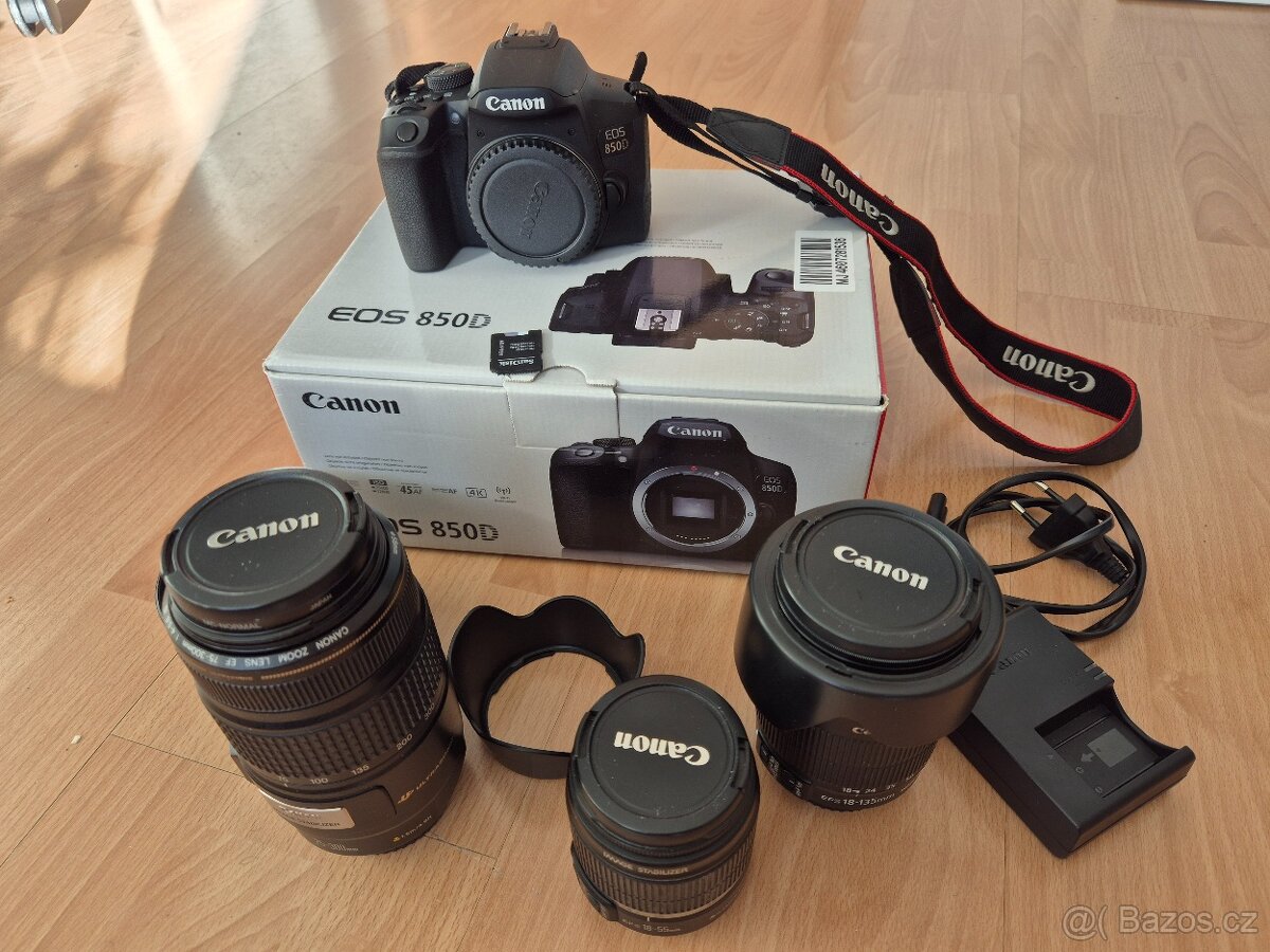 CANON EOS 850D + 75-300 IS USM + 18-55mm IS + 18-135mm IS