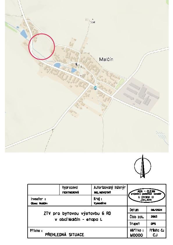 Prodej stavebního pozemku v obci Malčín