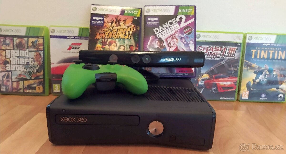 Xbox 360 Slim + Kinect senzor + hry