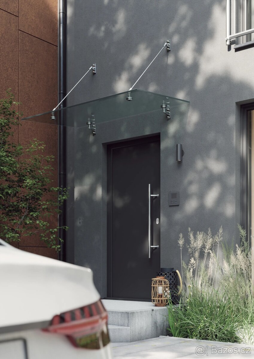 Designová skleněná vchodová stříška JAP RAIN