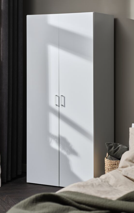 Šatní skříň 176x60, 2 dveře, bílá