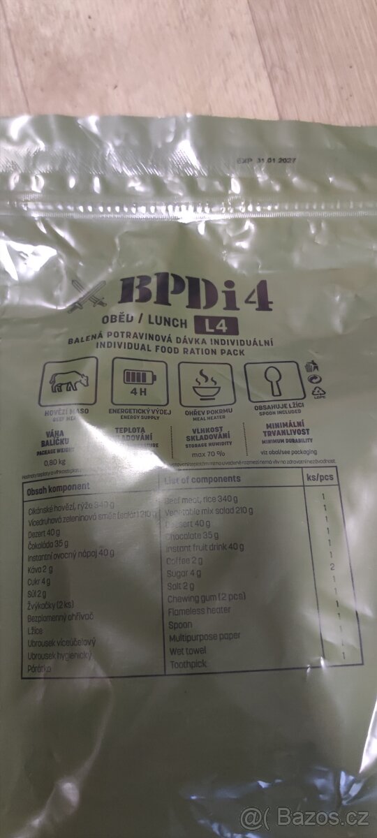 BPD BDP Balená potravinová dávka - 7x oběd Cikánské hovězí