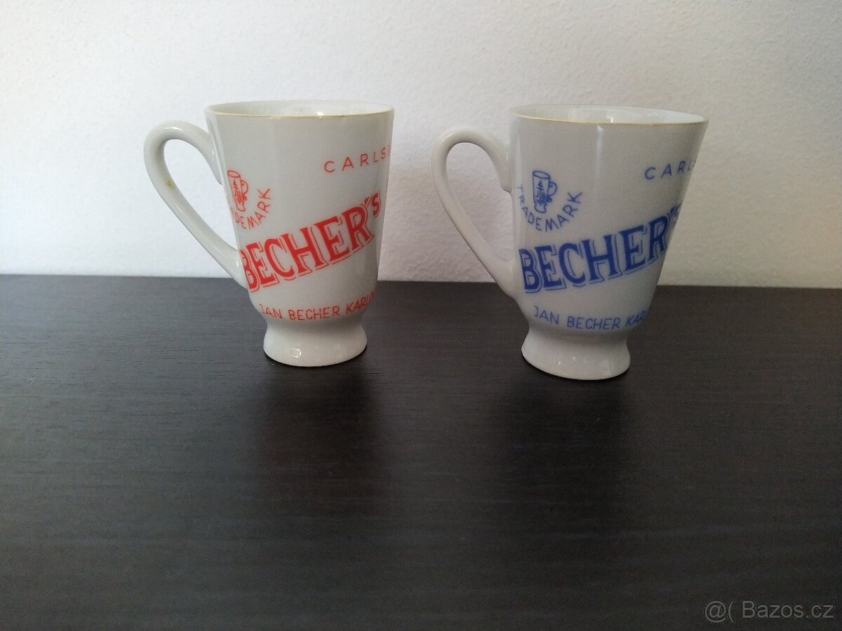 Starožitné porcelánové pohárky, panáky
