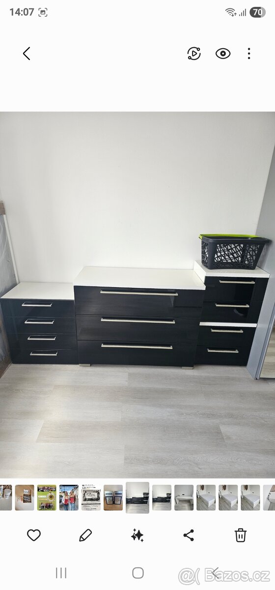 Černobílé komody+stolky