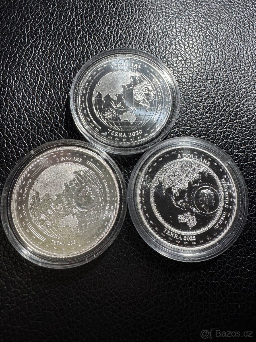 Stříbrné mince 3x 1oz TERRA 2020-2022