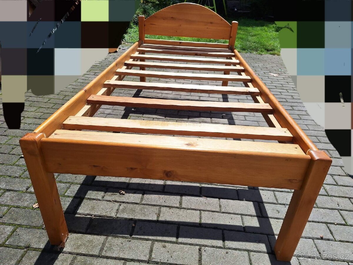 Postel 90x200 zvýšený sed