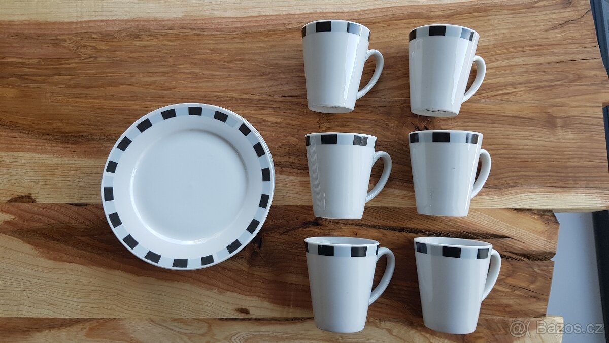 Sada hrnků a dezertních talířů - 12 kusů