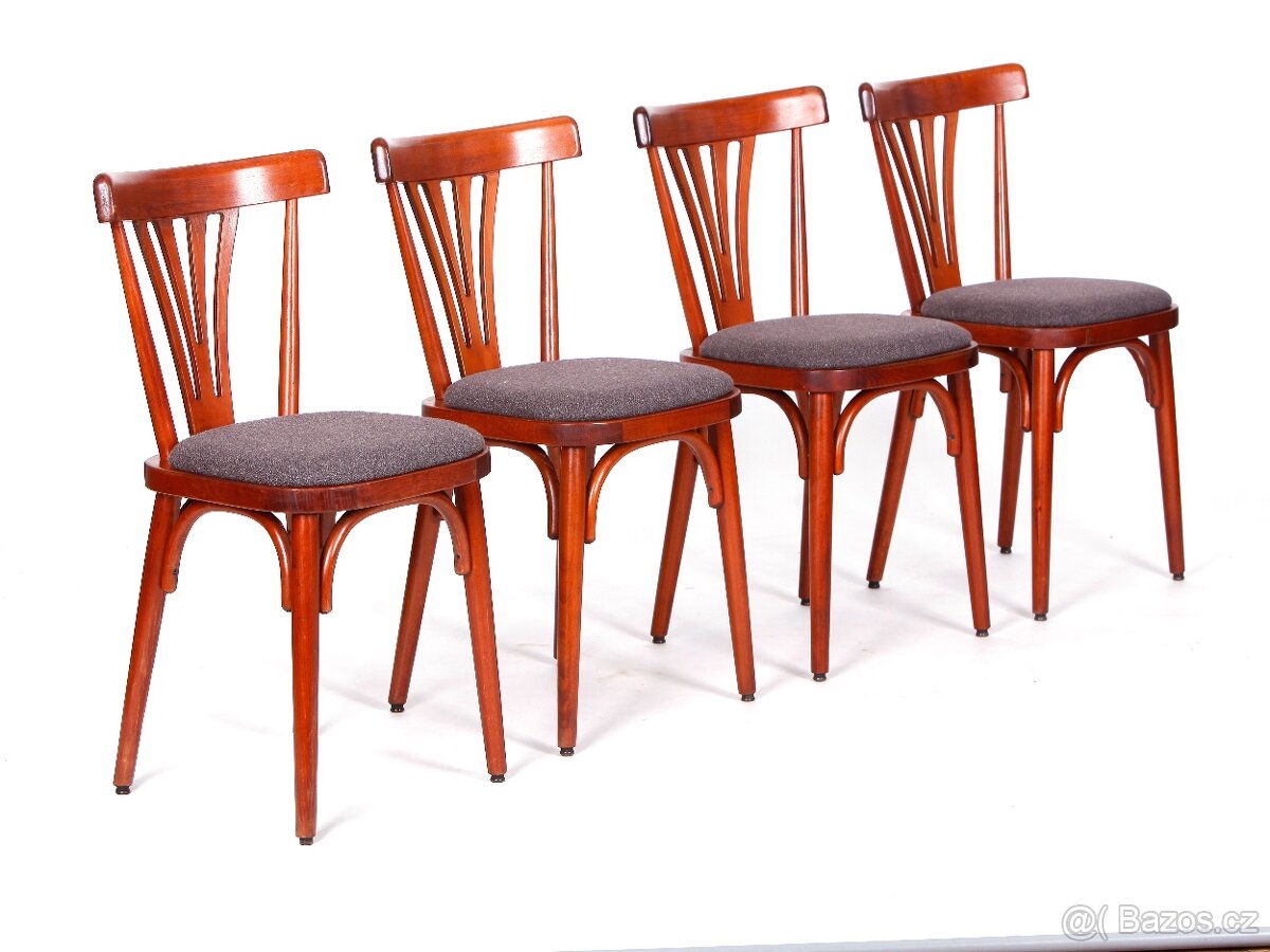 4x těžké masivní židle po přečalounění.