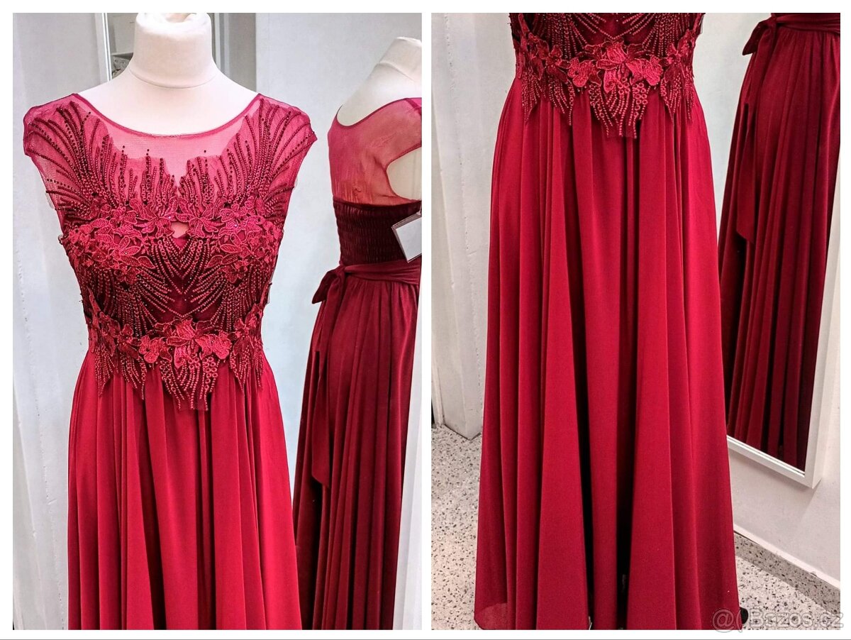 S-M NOVÉ plesové šaty KRAJKOVÉ