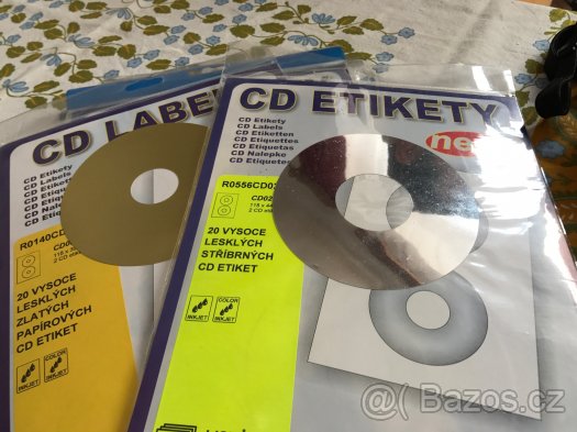Zlaté a stříbrné nalepovací cd etikety