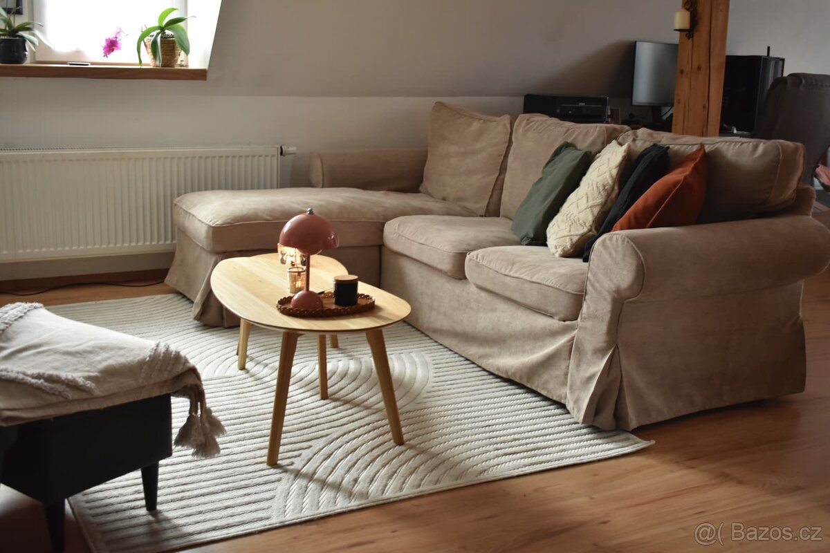 IKEA pohovka EKTORP s lenoškou | Béžová | 3 místná