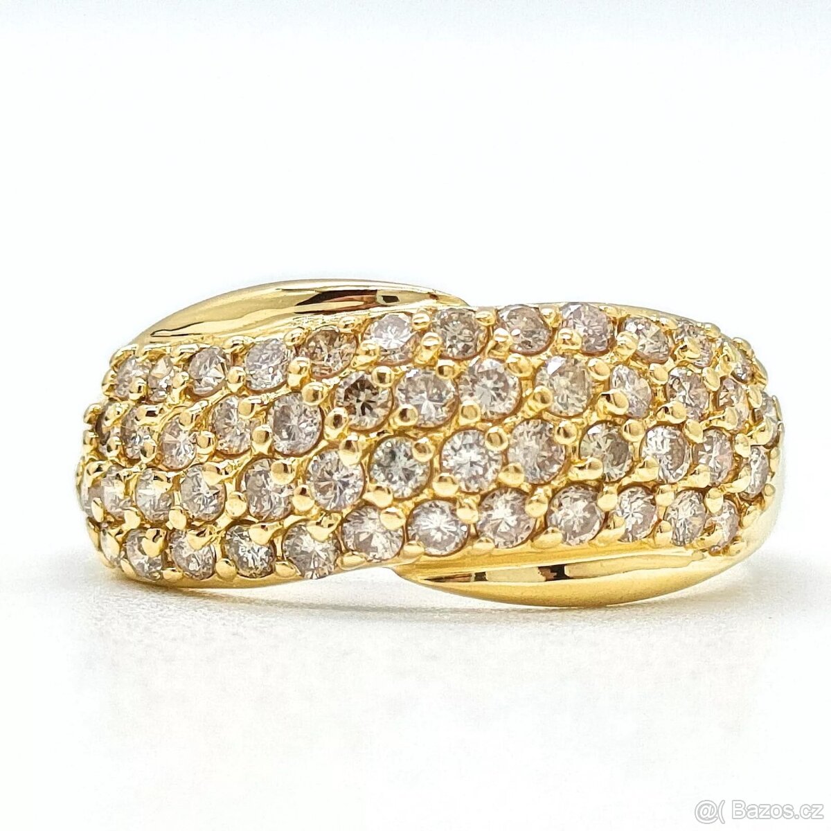 LUXUSNÍ 18 KARÁTOVÝ ZLATÝ DIAMANTOVÝ PRSTEN 1.20 CT