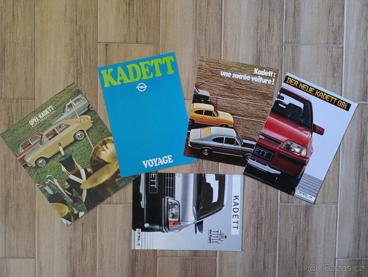 Prospekty Opel Vauxhall GM 60.-90. léta.