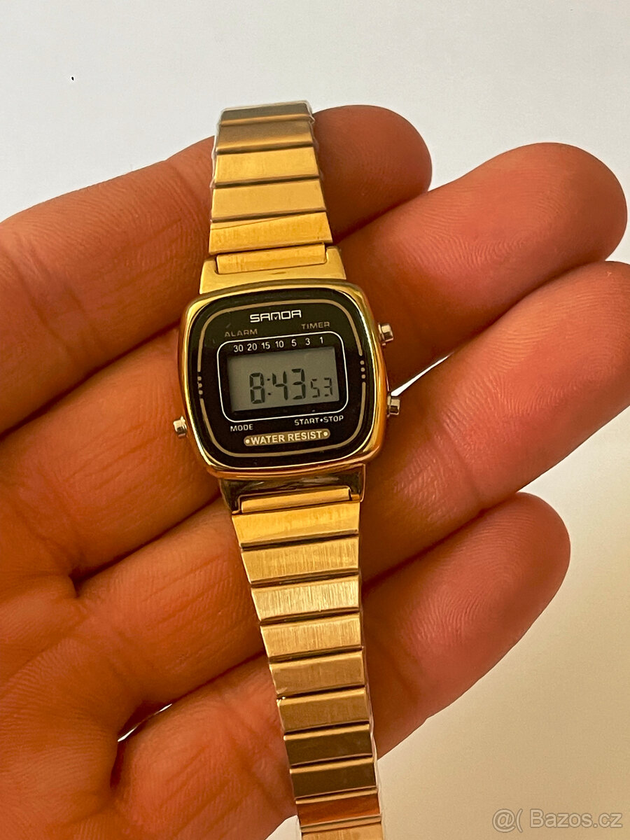 Retro digitálky damské s alarmem, stopkami
