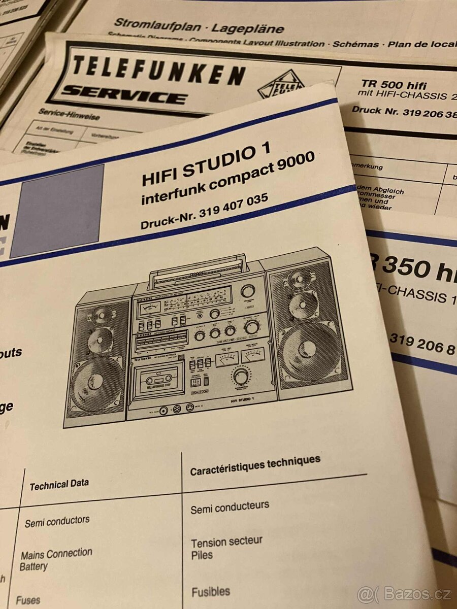 TELEFUNKEN HIFI originální servisní schéma a manuály 65ks