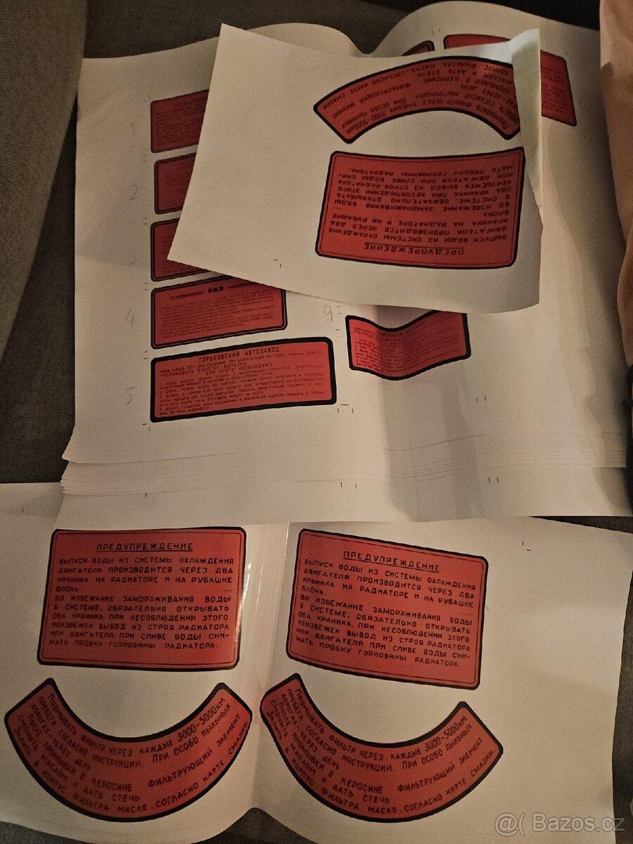 Volha - nálepky do mot. prostoru, volat