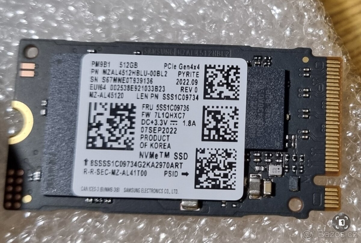 NOVÉ SSD M.2 512GB NVME Samsung MZAL4512HBLU-00BL2