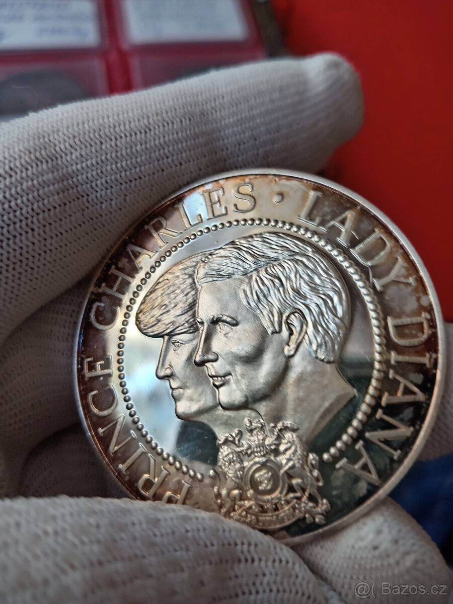 Královská svatba Diana -Charles stříbrná medaile