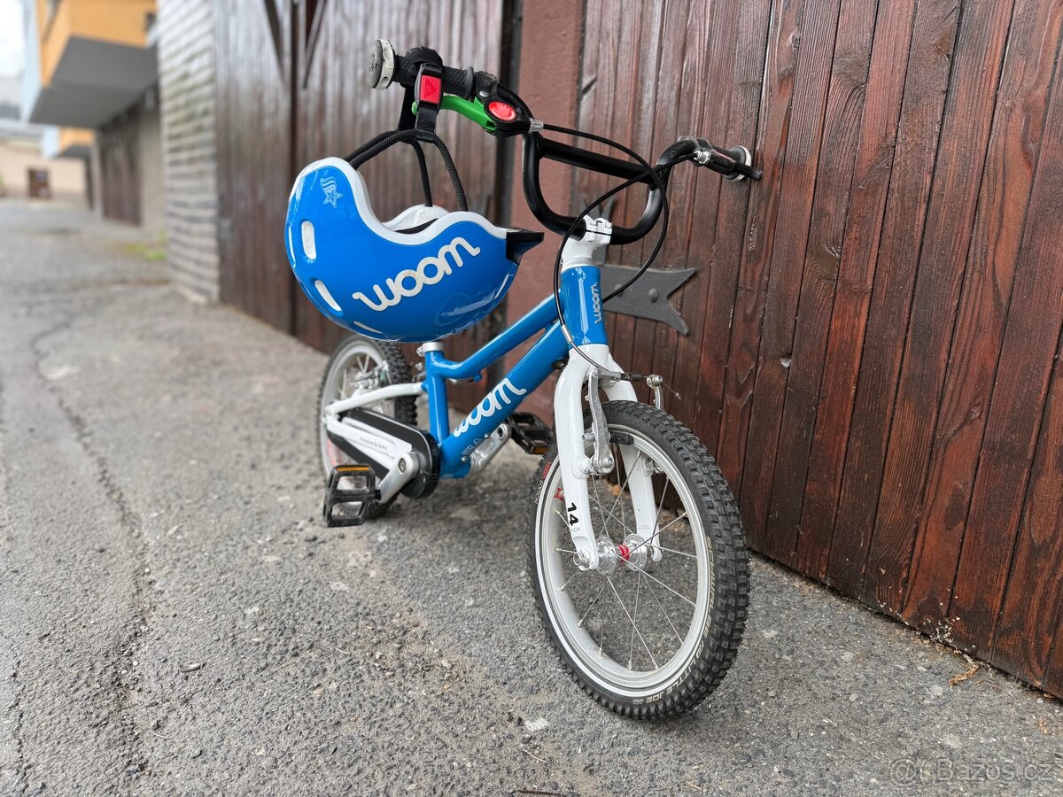 Dětské kolo WOOM 2 modré, včetně helmy