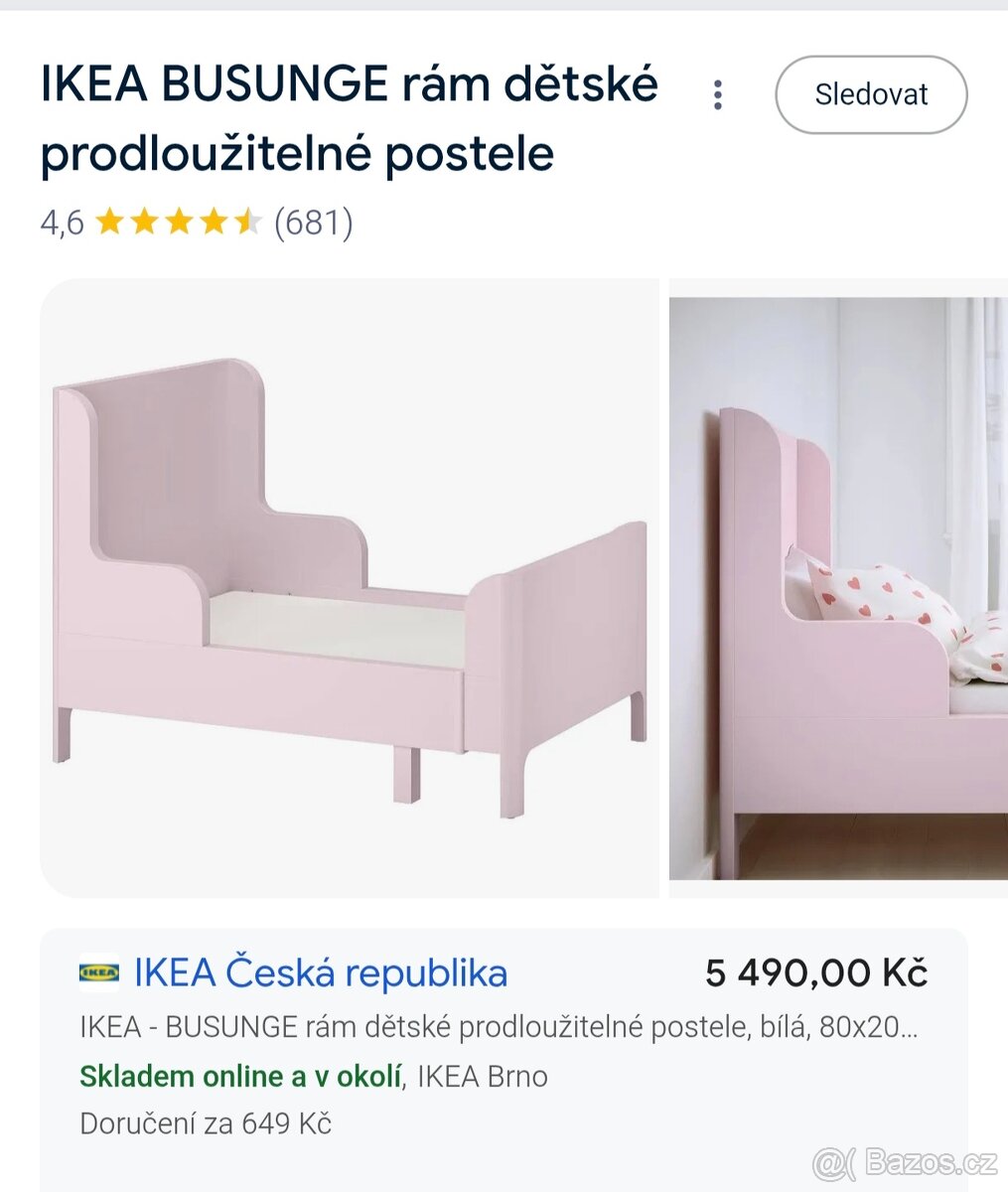 DOVOZ MOŽNÝ prodloužena rostoucí postel IKEA