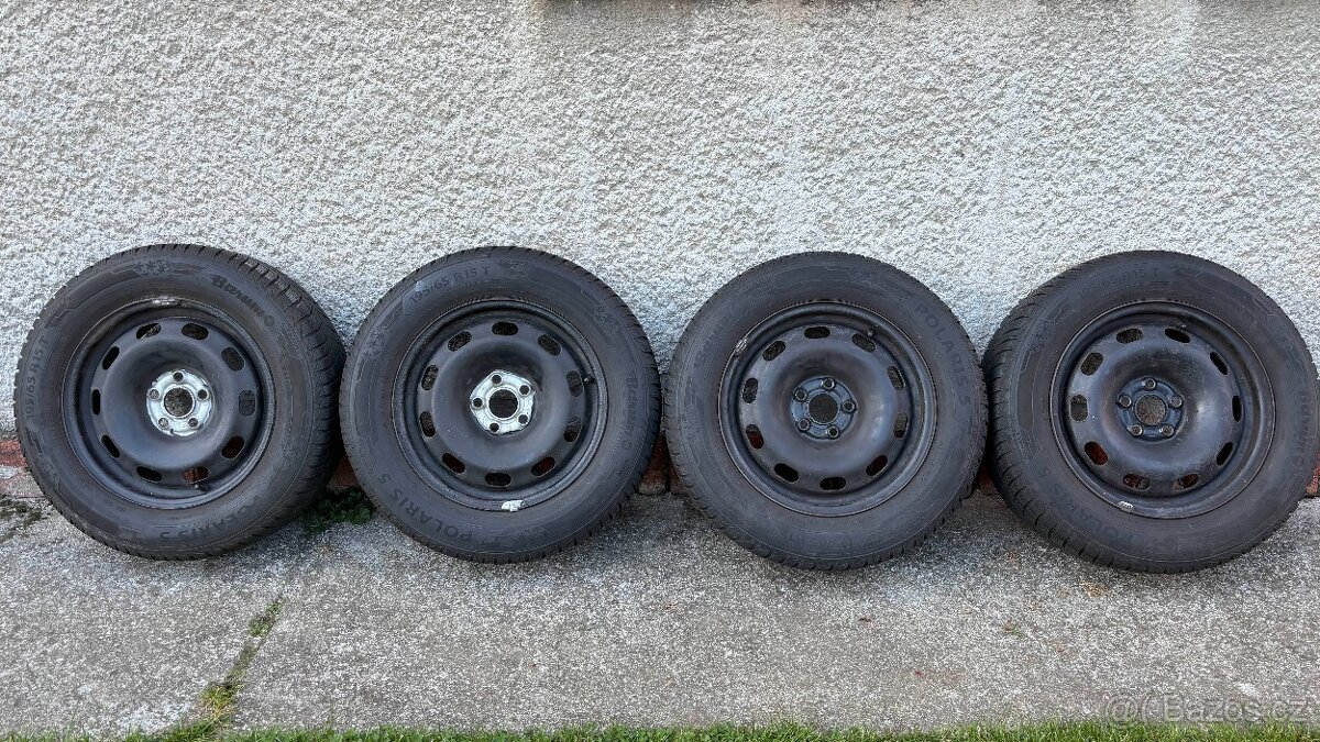 195/65 R15 ZIMNÍ PNEU + PLECHOVÉ DISKY 5X100 ŠKODA OCTAVIA I