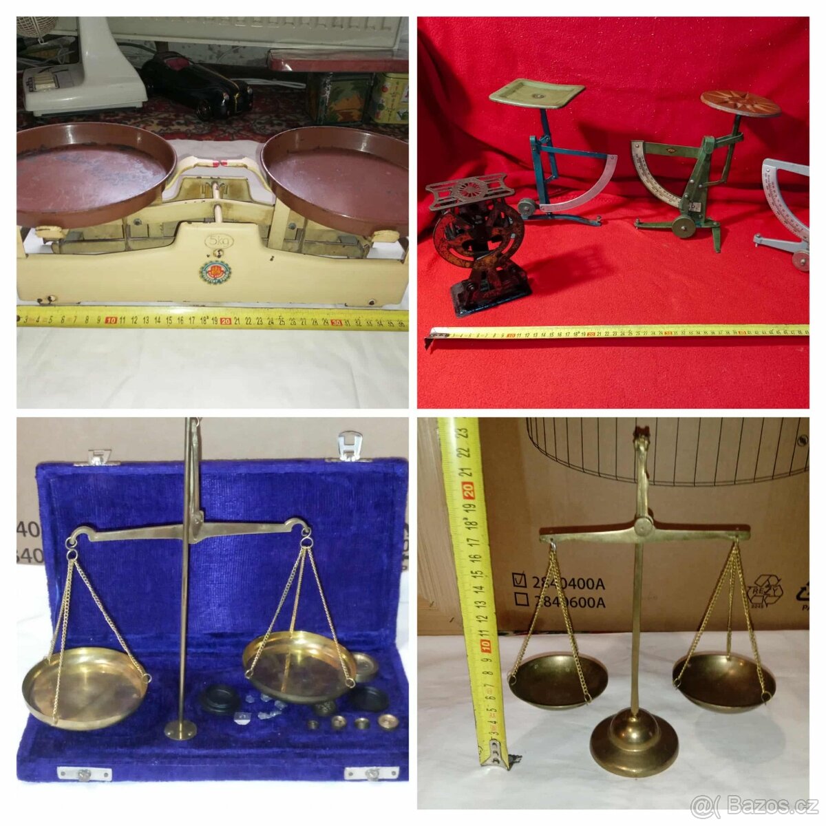 Váhy - miskové, na zlato, na dopisy atd + hodně závaží