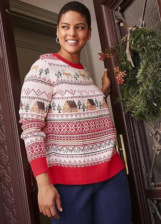 Teplý a krásný zimní svetr 48/50