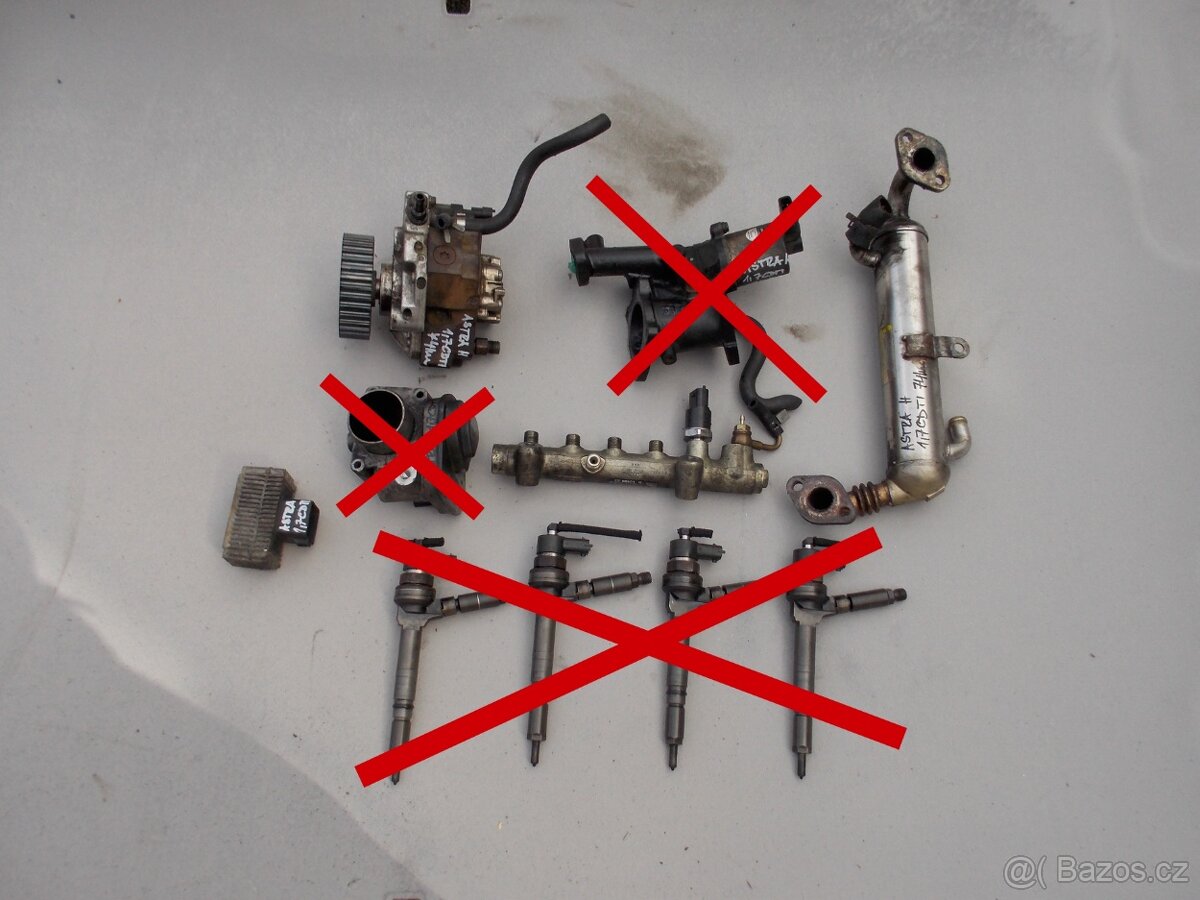 Díly z motoru Opel Astra H 1.7CDTI 74kw