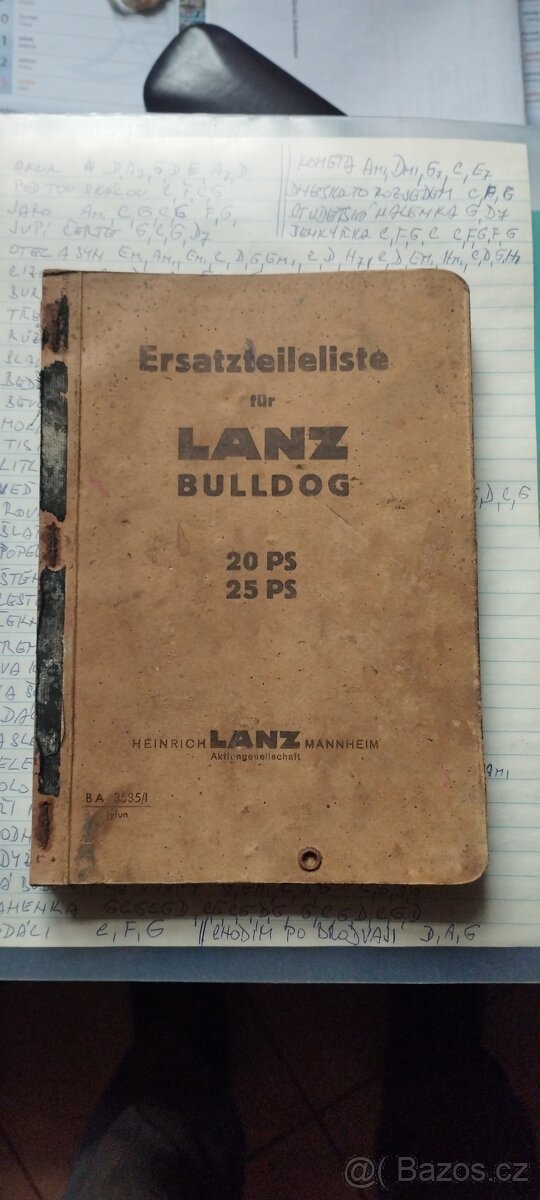 Traktor Lanz bulldog originál seznam dílů
