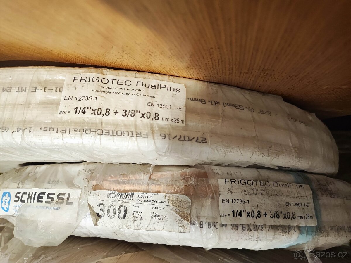 Prodám nové, zabalené Cu potrubí na klimatizace