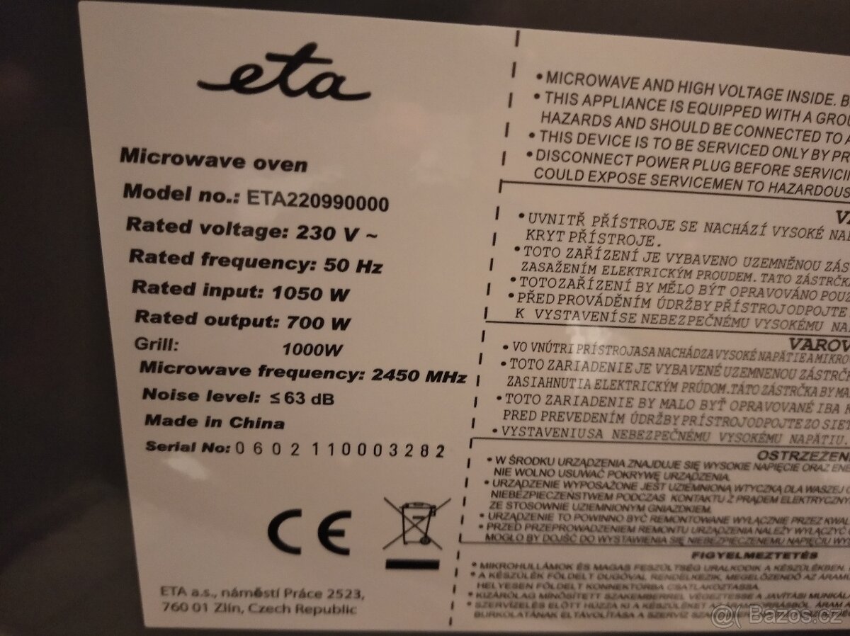 Mikrovlnná trouba ETA