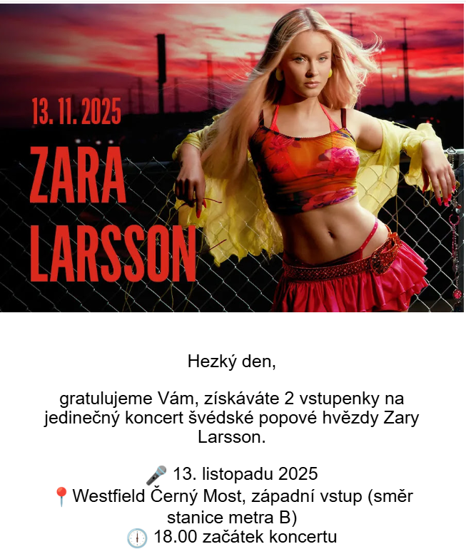 Zara Larsson 13.11.2025 Praha