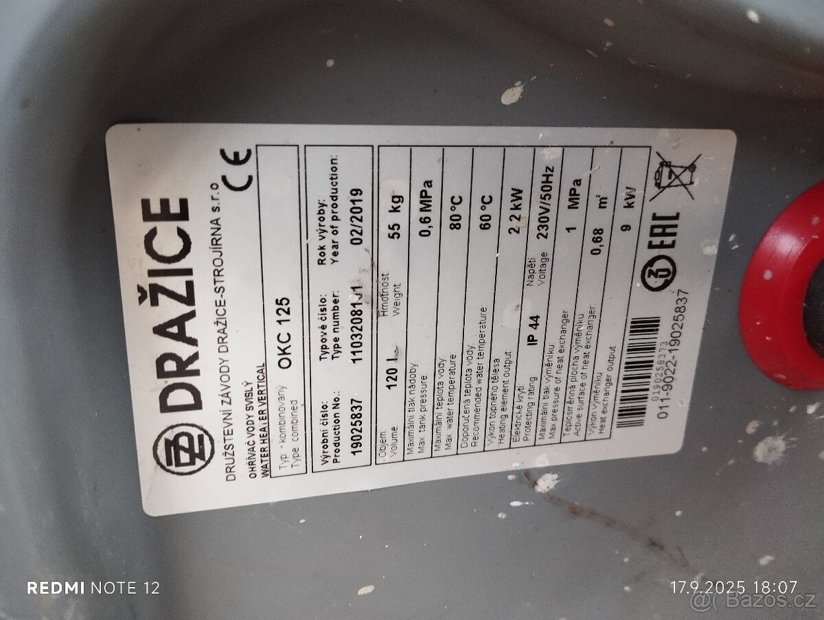 Prodám bojler 120l