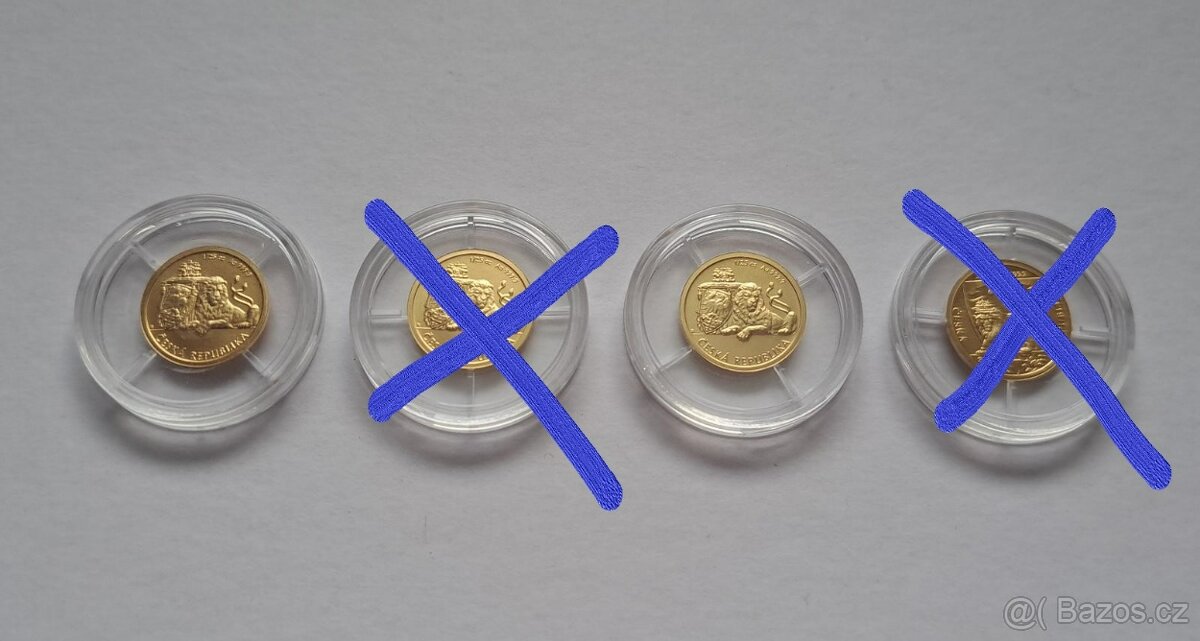 REZERVACE 2017,Český lev 1/25 oz, mince 2017 + 2019