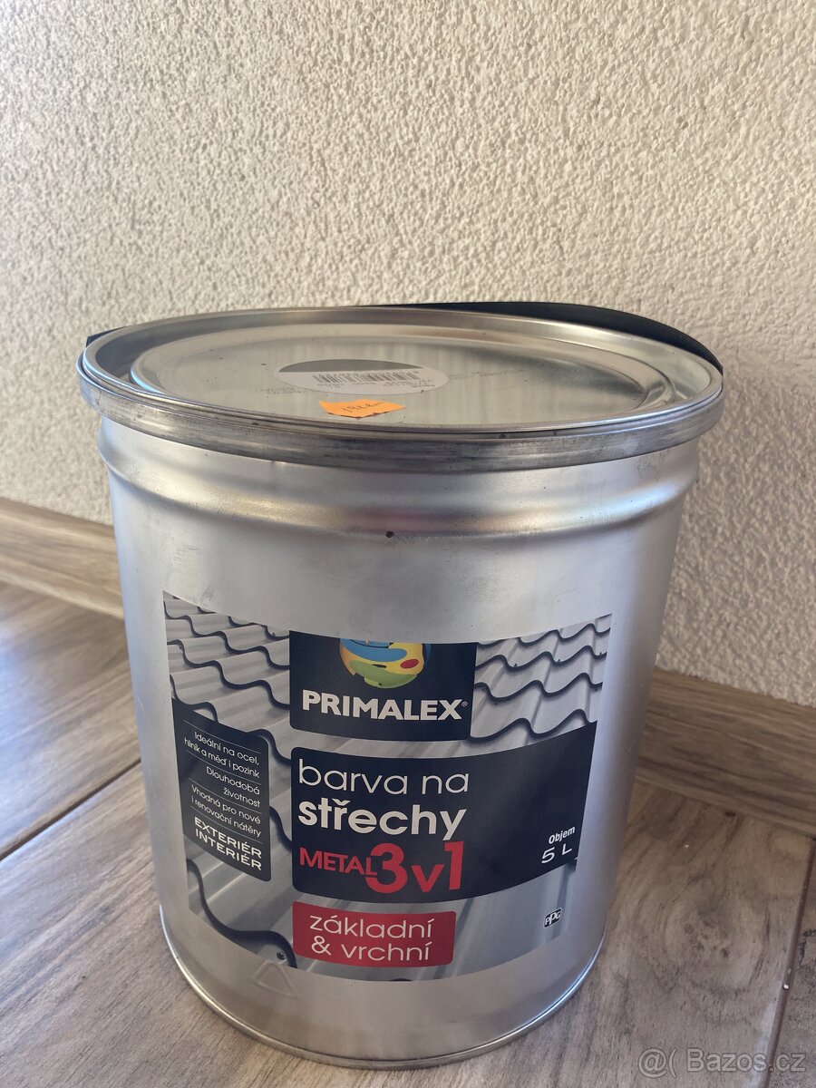 Barva na střechu černá metal Primalex (4x 5l)