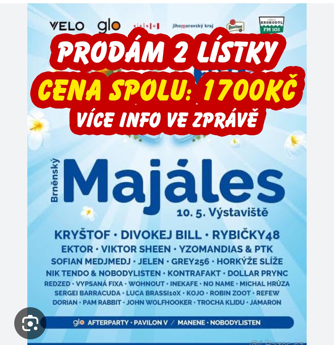 Brněnský majáles - 10.5.2025 - 2 KLASICKÉ VSTUPENKY