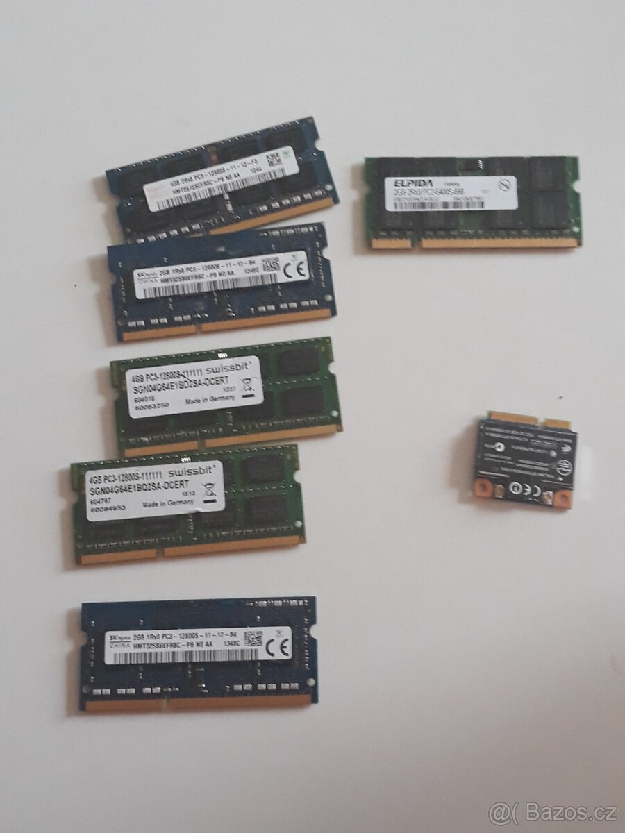 ×DDR3 gb4 1×ddr2 gb2 jedna wifi do notebooku