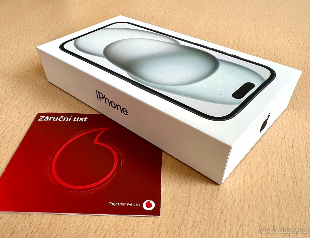 iPhone 15 128GB black, nový, záruka 24 měs Vodafone