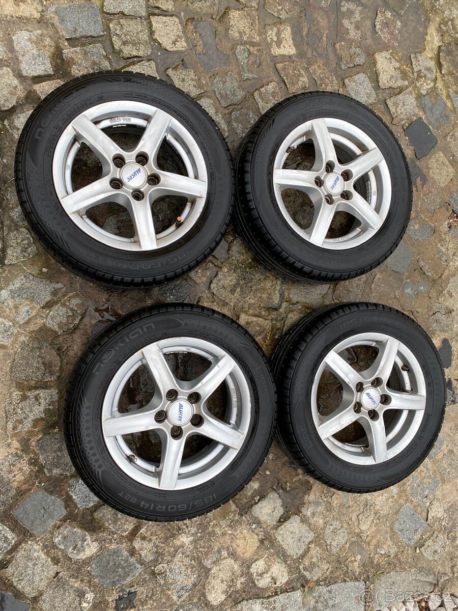Sada alu kol Alutec 15" s letními pneu Nokian 185/60 R14