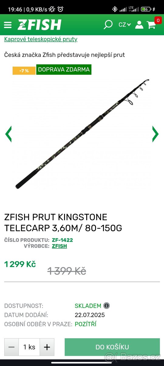 Rybářský prut + naviják Zfish Sygna QD 9000
