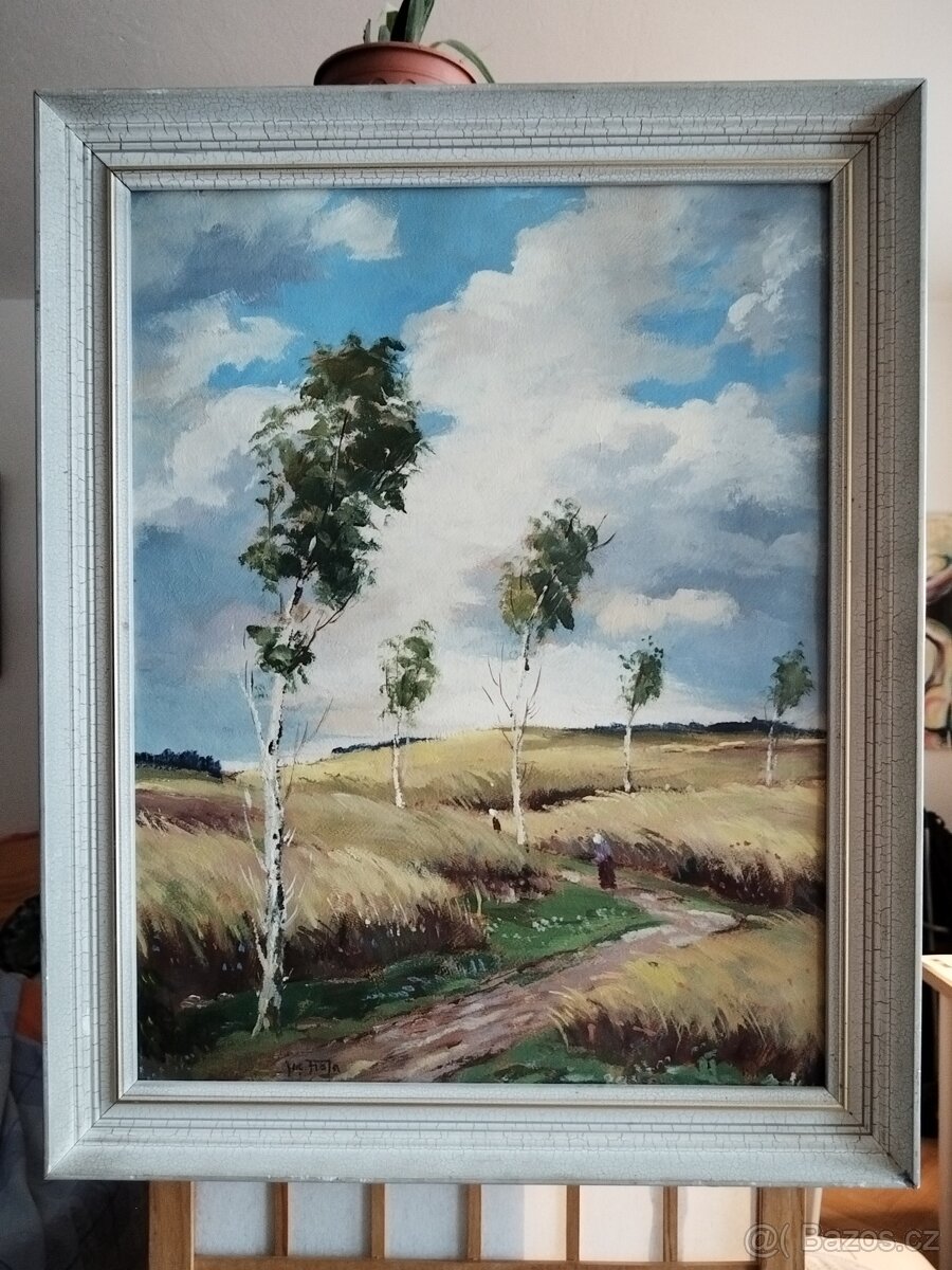 obraz LETNÍ DEN, olej, Josef Fiala