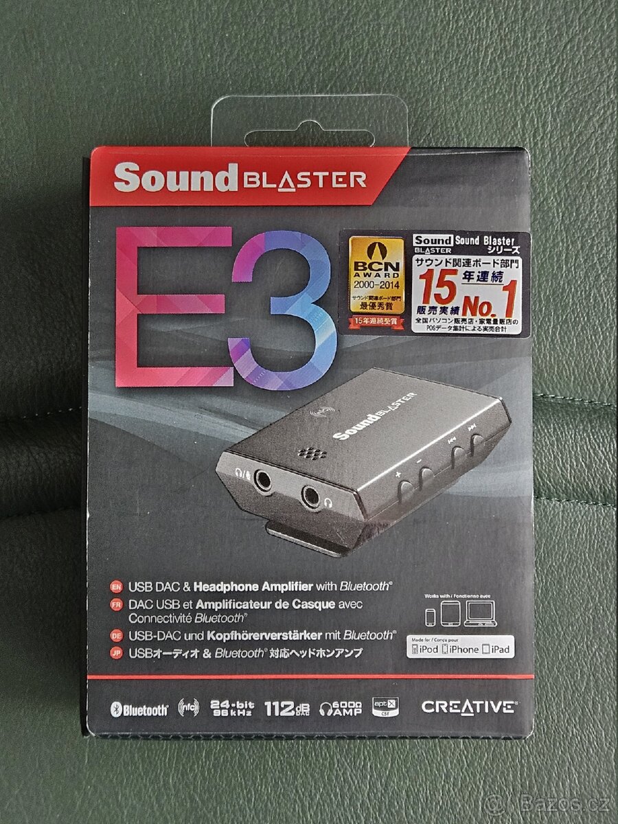 Bluetooth zesilovač na sluchátka Creative Sound Blaster E3
