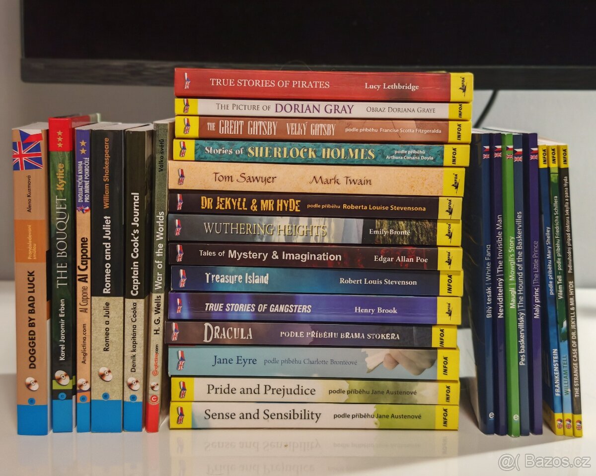 Angličtina DVOJJAZYČNÉ KNIHY 28x - zrcadlový text CZ - AJ