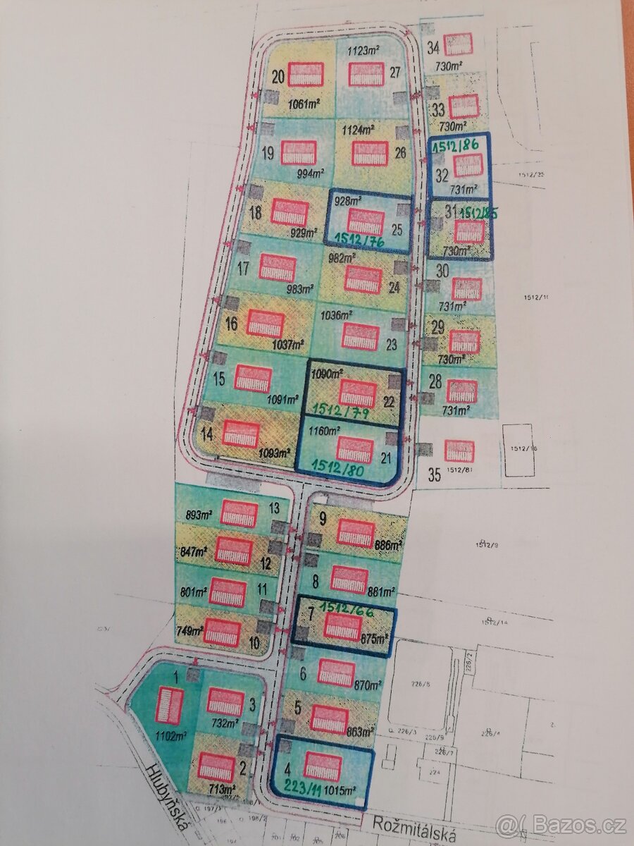 Prodej stavebních pozemků - Březnice, okr. Příbram