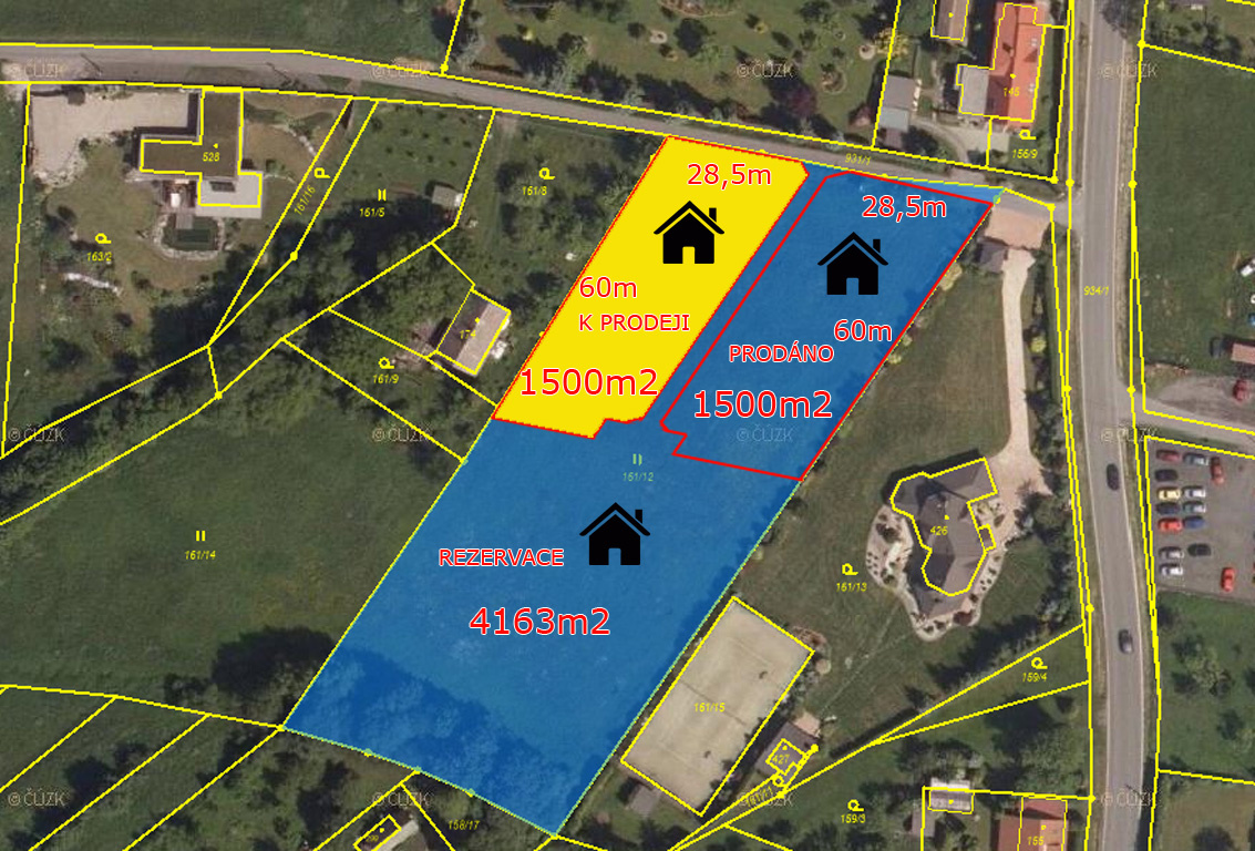 Prodám stavební pozemek 1500m2 pro stavbu RD Horní Bludovice