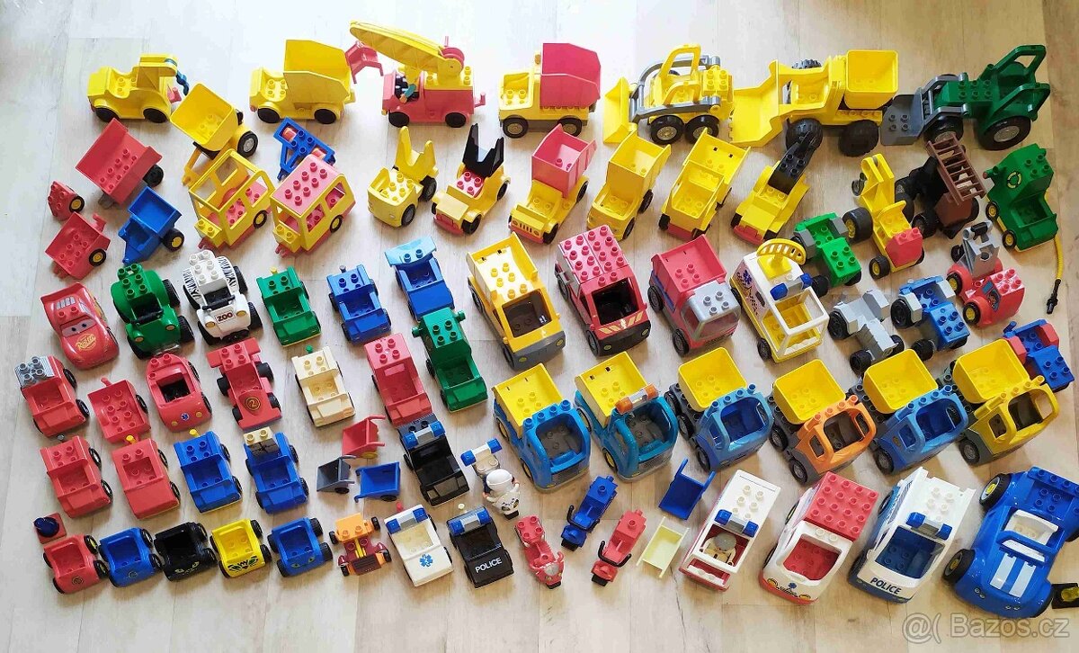 DUPLO AUTA,stroje,bagr,traktor, figurky,stavby, kostky,desky