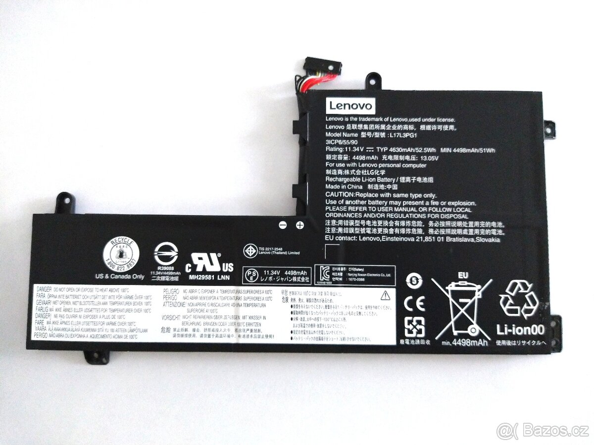 Baterie Lenovo, model: L17L3PG1, 11,25V, 4400mAh