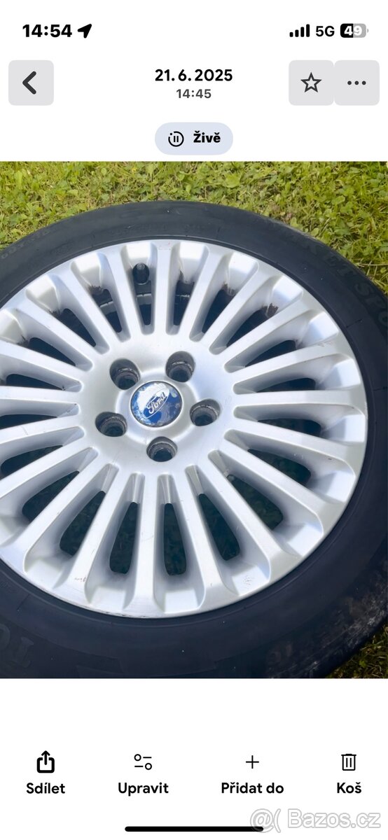 Disky z lehkých slitin na Ford Focus 5x108 R16