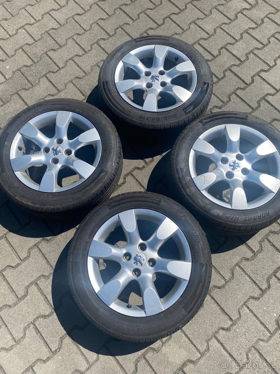 Sada hliníkových kol Peugeot rozměru 205/55/16